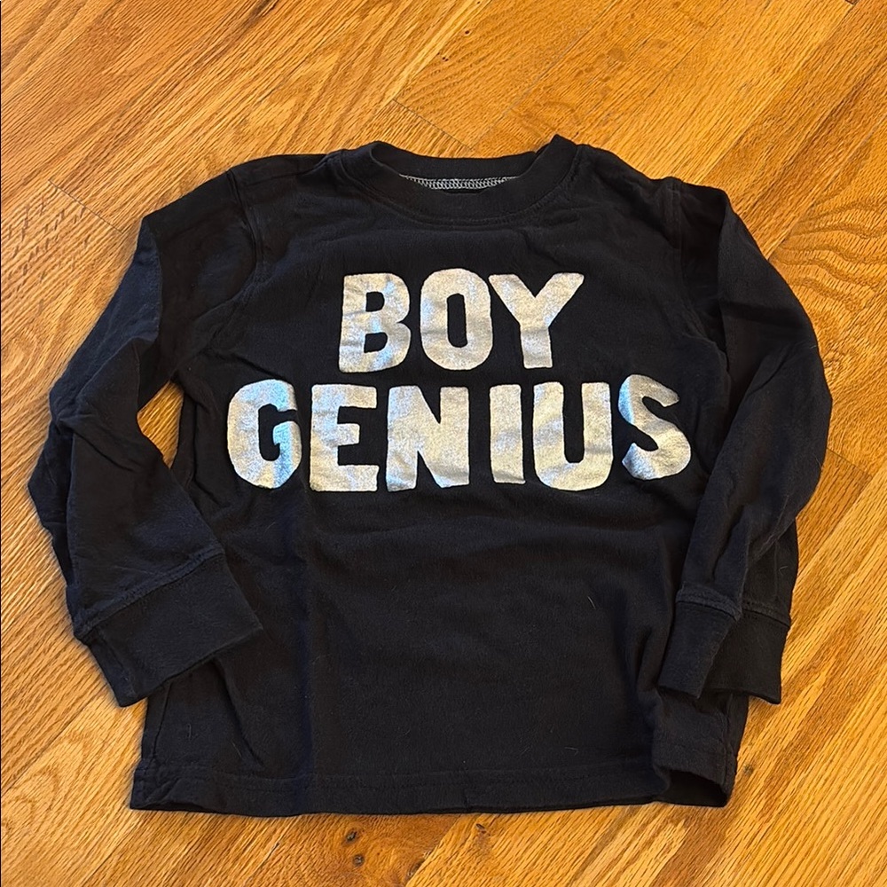 Boy Genius Black Kids Shirt (Size 3T)